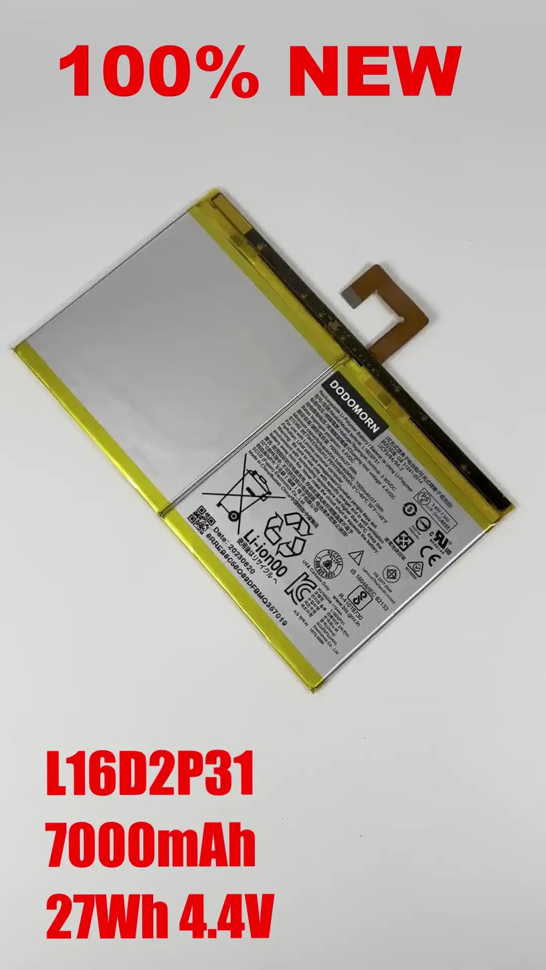 Batterie 5000mAh Batterie Swark L19D1P32 Pour Lenovo Tab M10 Plus TB-X606F / M10 HD Gen 2 TB-X306F - 5000 MAh - Avec Outils Accessoire électronique