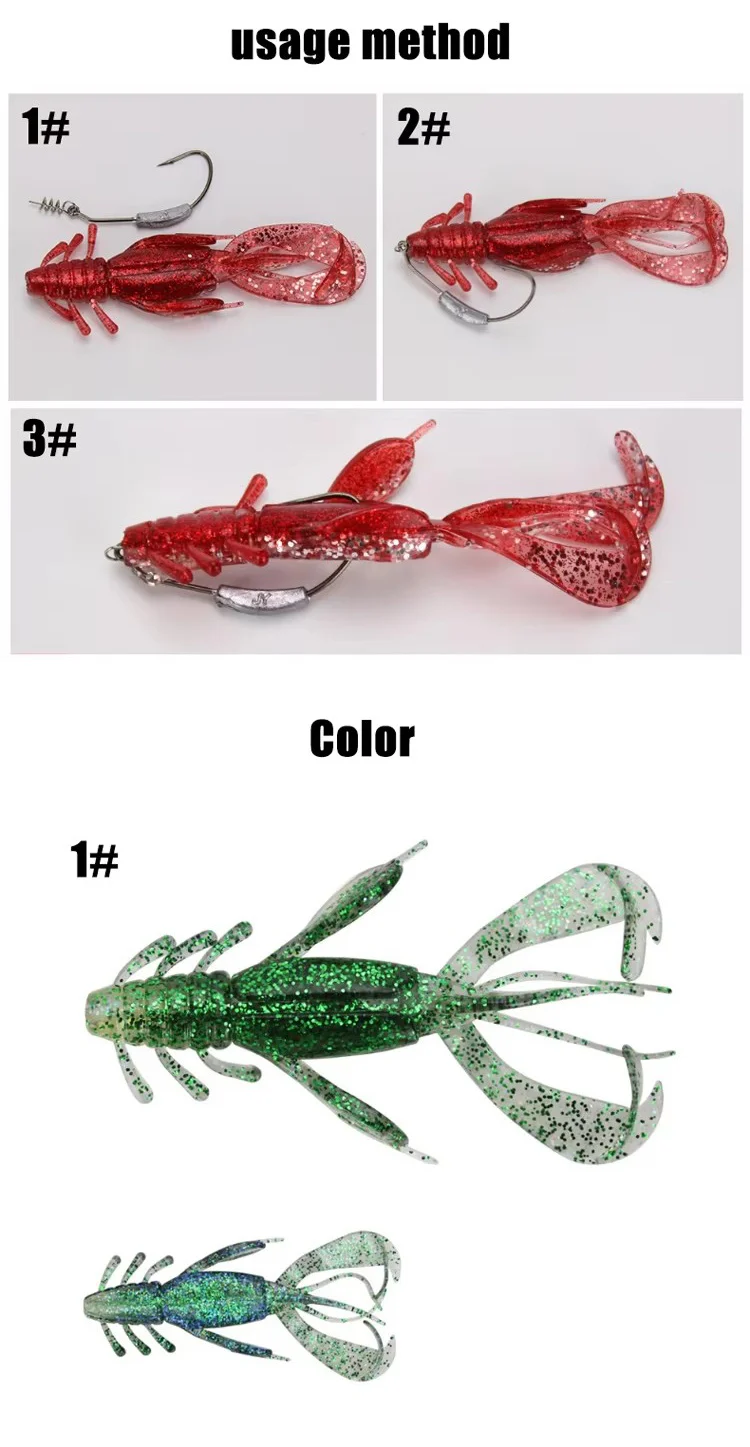 Weihe 4 stücke Bart Garnelen Soft köder 10cm 10g Angeln Kunst köder Soft Fishing Köder Simulation lebensechte Garnelen Soft Shrimp Köder – Detail 2