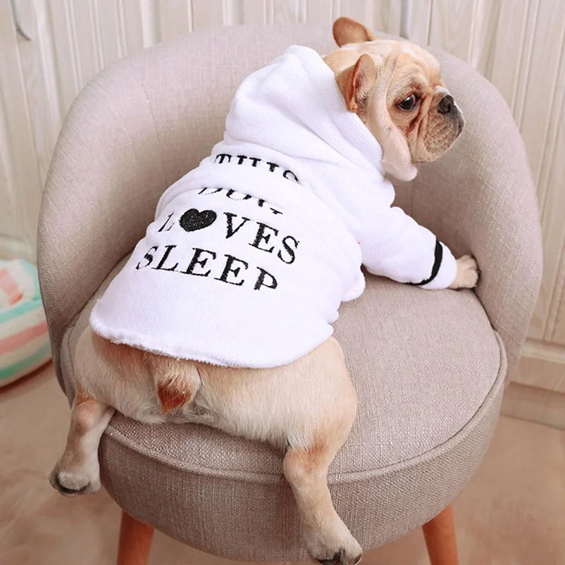 Pet Dog Bathrobe Dog Pajamas Sleeping Clothes Soft Pet Bath Drying Towel Clothes for Puppy Dogs Cats Coat Accessories pet towel