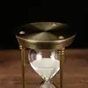 15/30 Minutes Brass Metal Hourglass European Retro Office Bookshelf Study Ornaments Sand Clock Home Indoor Decoration Timer Gift 3