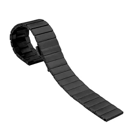Sleek Stainless Steel Watch Band with Butterfly Clasp - Quick Release Bracelet - 22mm (Black)