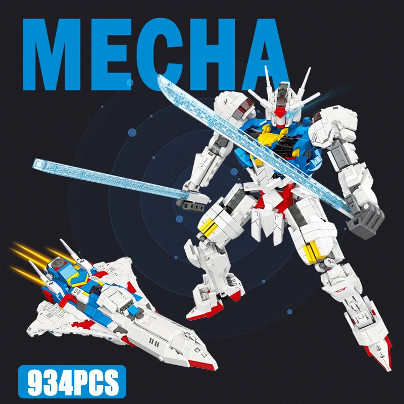 934PCS Mech Robot Building Blocks Sets Small Particle Warrior Figure Bricks Joints Movable Ornament Collection Model Kids Gifts 1