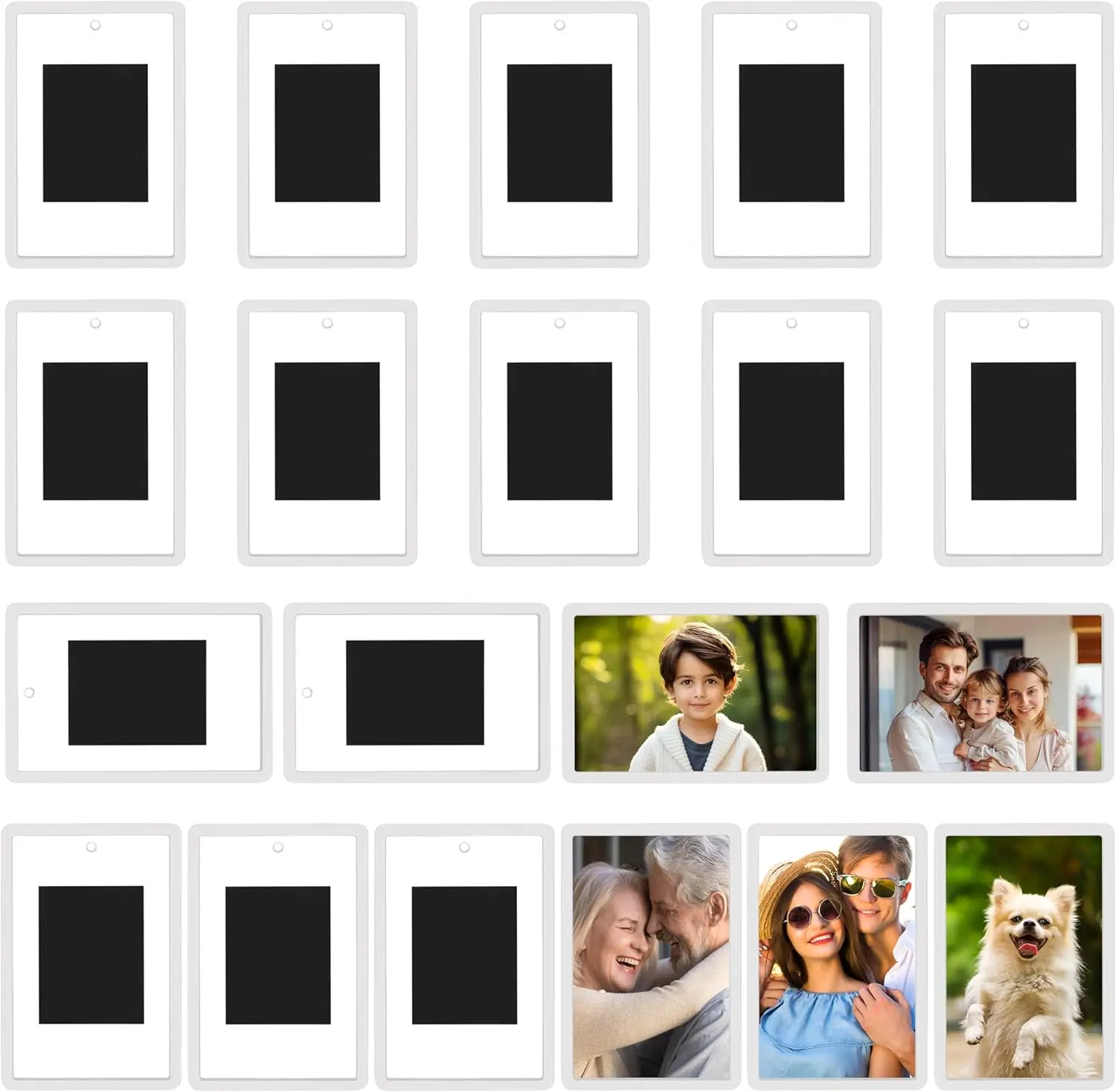 12/20 Pcs Blank Photo Frame Acrylic Fridge Magnets Gifts for Family & Friends