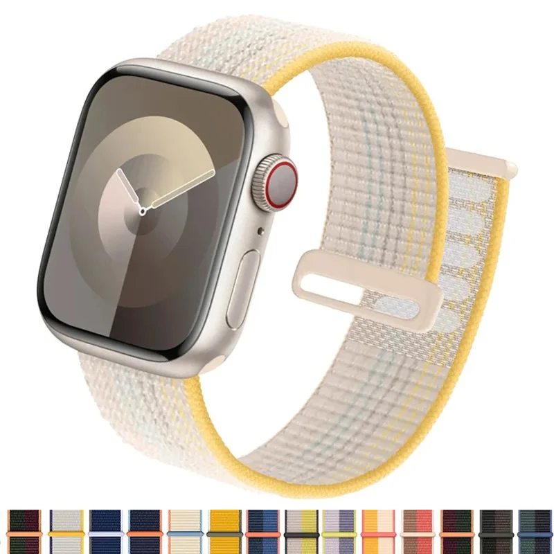 

Ремешок нейлоновый для Apple Watch Band Series 9 7 6 SE 8 Ultra 2 44 мм 45 мм 49 мм 40 мм 41 мм