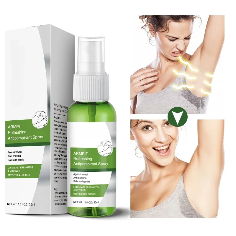 30ml Armpit Antiperspirant Spray Refreshing Deodorant Underarm Remover Armpit Odour Sweat Protection Body Perfume Spray