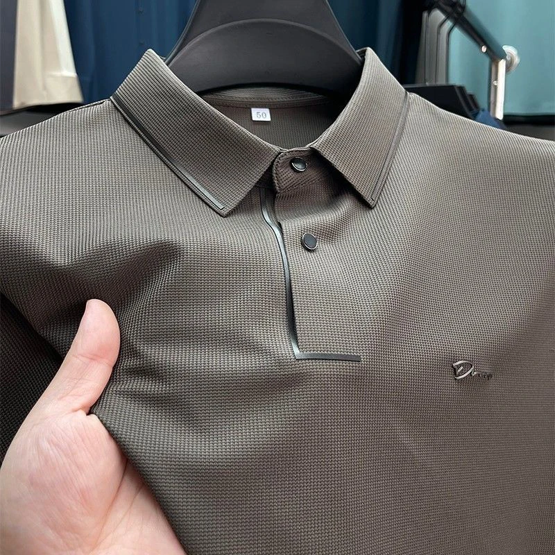 

Fashion Lapel Button Loose Business Polo Shirts Men's Clothing 2024 Summer New Oversized Casual Pullovers All-match Tee Shirt