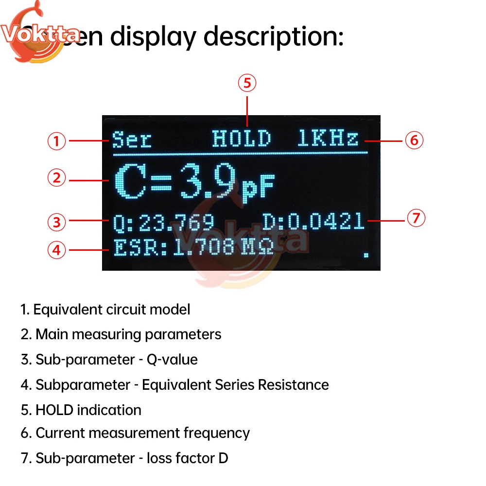 DC5V High Precision Inductance Capacitance Meter Tester LCR Resistance Tester DIY Capacitance Frequency Meter Electronic Kit 5