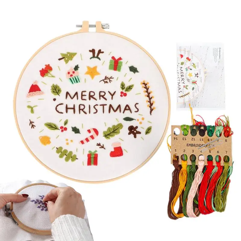 

Наборы для рождественской вышивки, набор для рукоделия с узорами, Инструкция для шитья, календарь для пришествия, яркость для начинающих