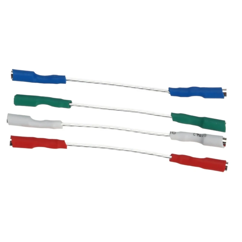 B37B-4Pcs/Lot 7N Silver Plated Turntable Phono Cartridge Headshell Wire Leads Cables For 1.2Mm-1.3Mm Pins