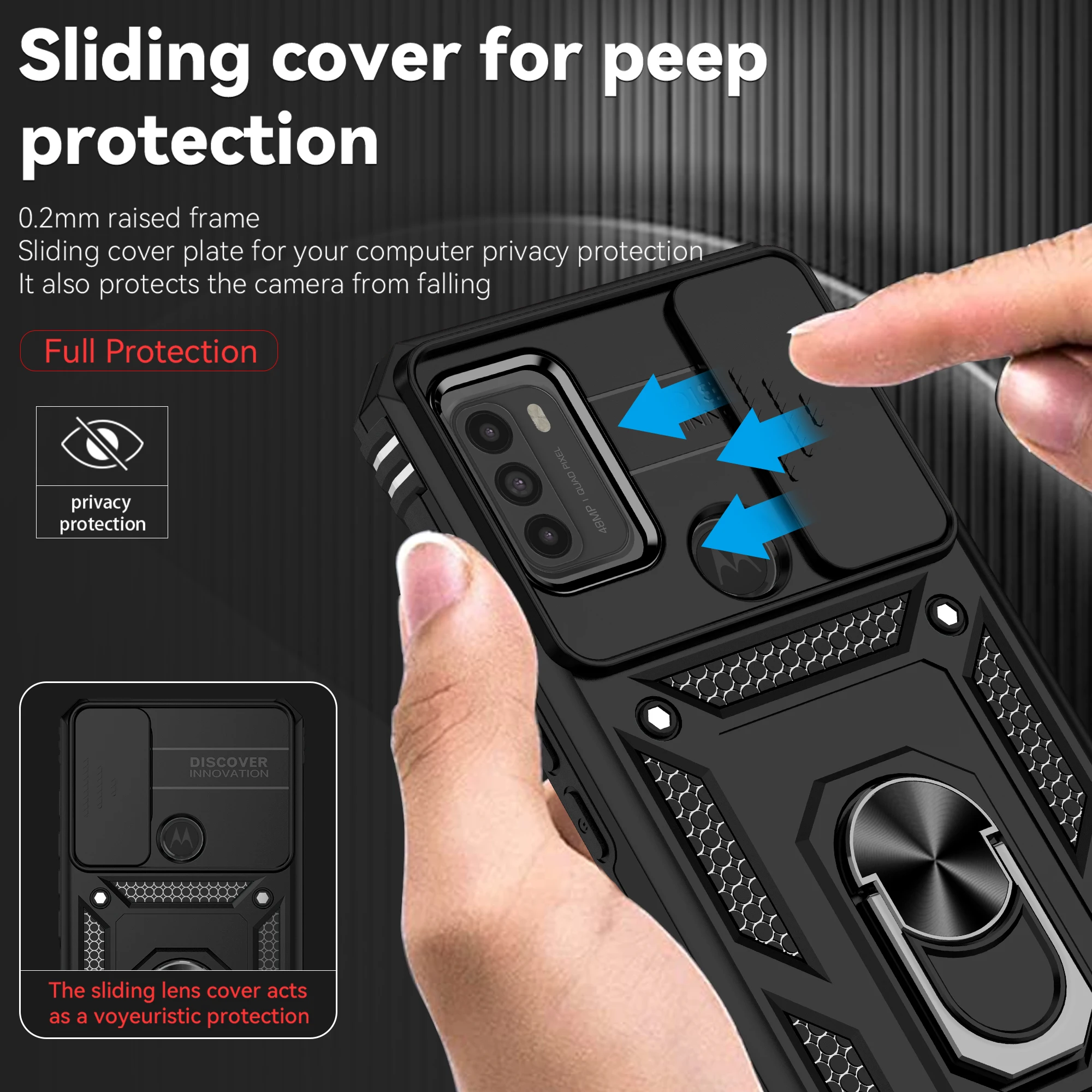 Per Motorola Moto G50 4G Custodia Slide Lens Armor Custodia Antiurto Per Moto G50 Motog50 G 50 Custodia Magnetica Per Anello Per Auto