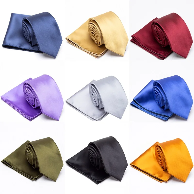 Mens Ties Cravat Set Quality Luxury Fashion Wedding Tie Gifts for Men Formal Dress Hanky Necktie Black Gravata Party Accessories