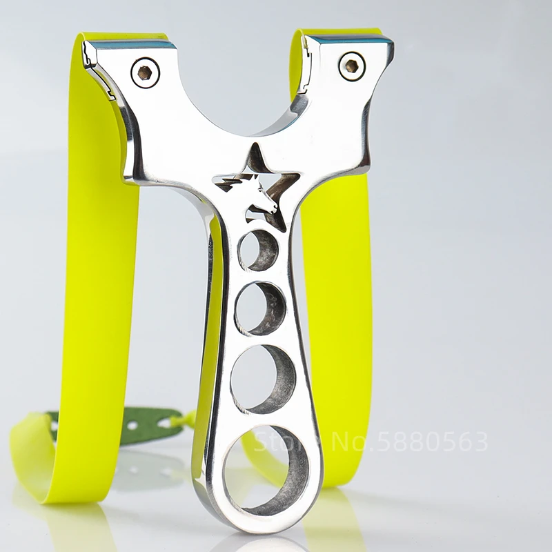 

Professional Slingshot Hunting Stainless Steel Hollow Design Catapult Outdoor High Precision Shooting Flat Rubber Band Slingshot