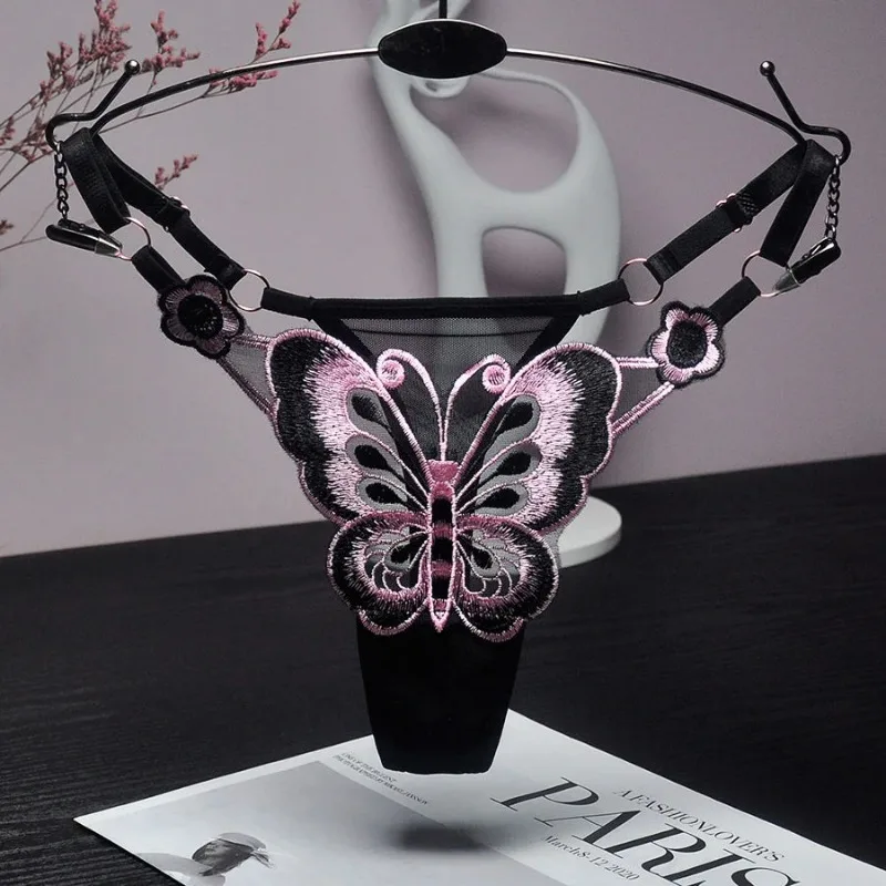 butterfly mesh thong front view