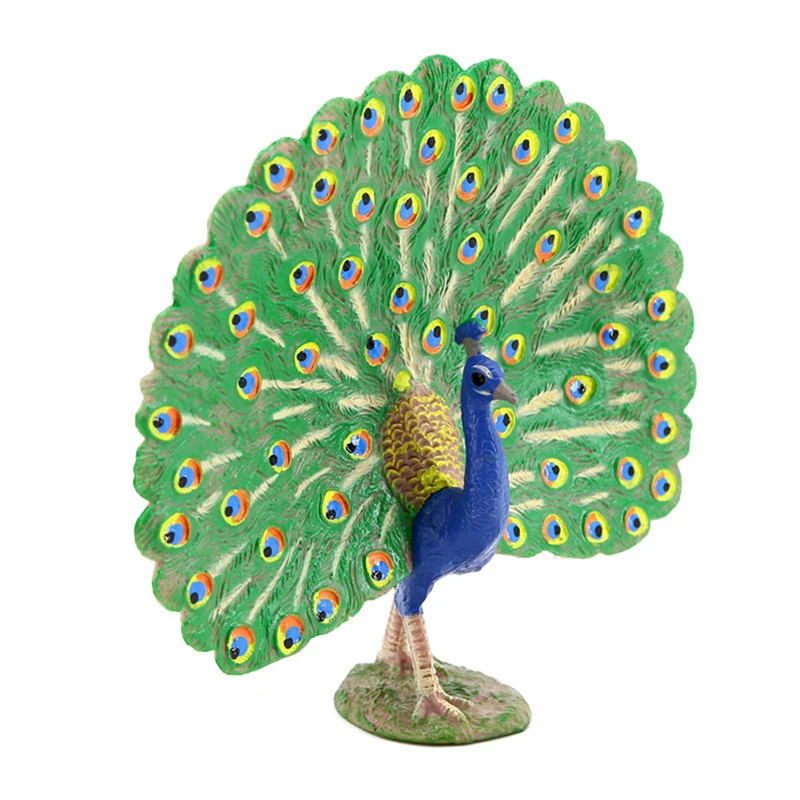 Simulation Peacock Bird Figurines PVC Action Figures Models Collection Educational Toy For Children Miniature Landscape Ornament miniature figurines