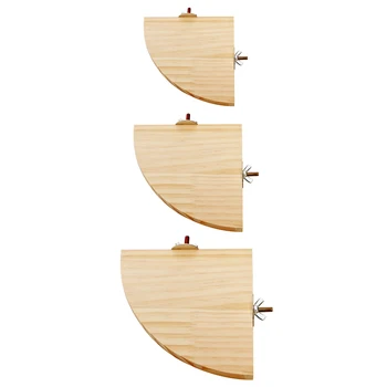 Fan-shaped Bird Parrot Wooden Stand Rack Bird Cage Accessories Perch for Small Animal Chinchilla Squirrel Hamster Stand Board 5