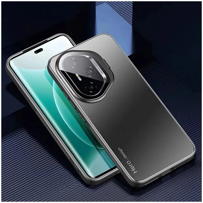 Matte Shockproof Metal Lens Camera Holder Case with Stand