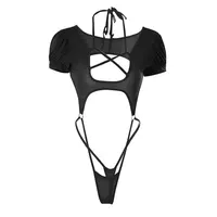 Ensemble de sous-vêtements Bandage à bretelles Sexy, dos nu, une pièce, Costume de Bikini, pyjama pour femmes, uniforme de Lingerie, Cosplay 5