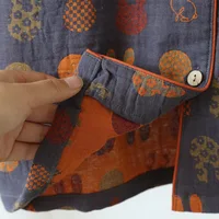 2026 Verão Novo Casal Shorts de Manga Curta Duas Peças Conjunto de 100% Algodão Crepe Tecido Homens e Mulheres Grande Homewear - Image 5