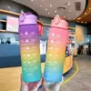 750ML Large Capacity Water Bottle Portable Plastic Clear Drink Bottle with Time Marker Motivational Sports Water Cup 5