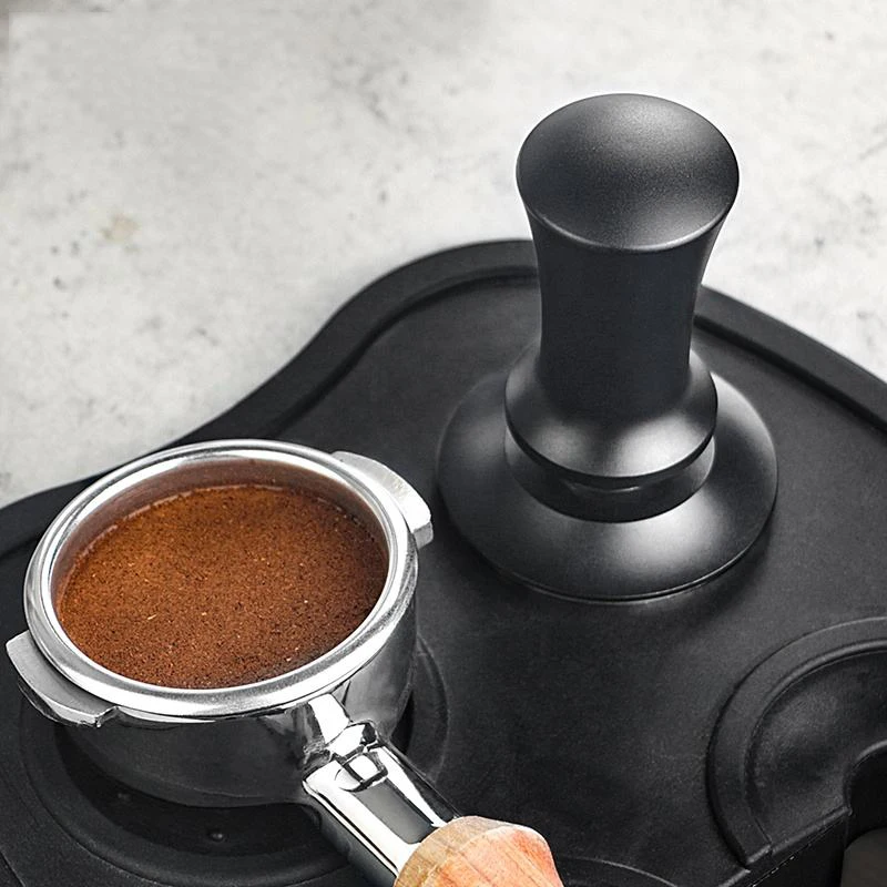 Coffee Powder Press 51mm Hengli Spiral Pattern Flat Bottom Hammer Stainless Steel Coffee Tool Masher