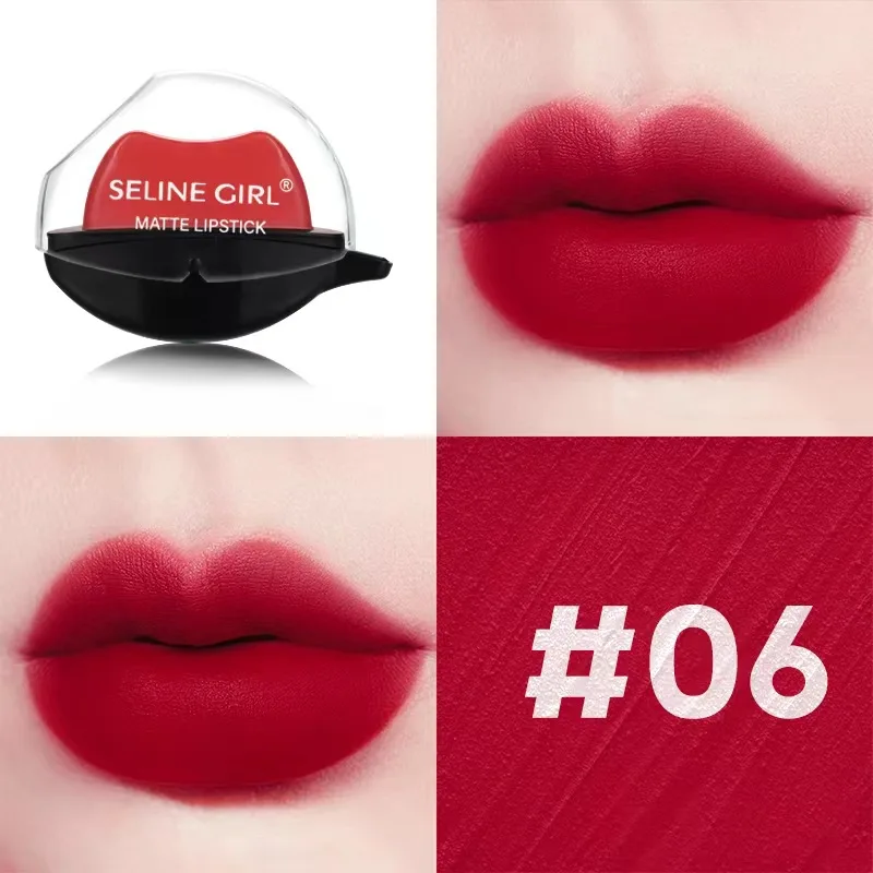 

SELINEGIRL Lip Shaped Lipstick for Lazy Long-Lasting Moisturizing Makeup Simple and Convenient Matte Lipstick Girl Women's Gift