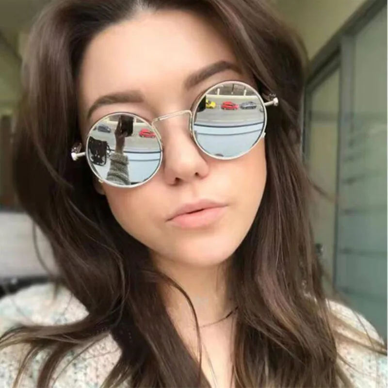 Retro Punk Spring Leg Round Sunglasses Men Polarized Metal Myopia Lens Prescription Sun Glasses Women 0 -0.5 -0.75 To -6.0 6