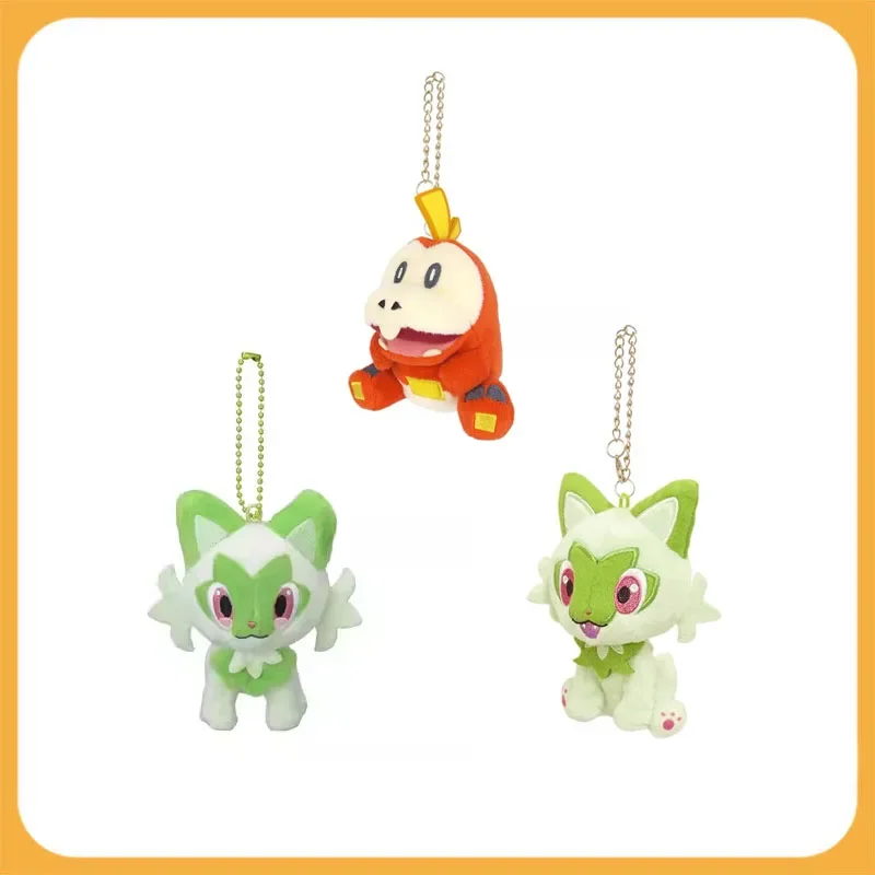 

Generation Original Pokemon Scarlet and Violet Sprigatito Fuecoco Plush Dolls Lovely Key Chain Pendant Decorative Gift