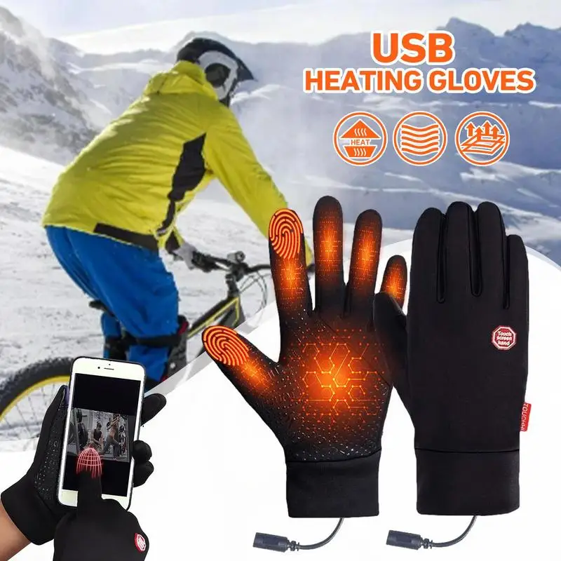 

Heated Gloves Waterproof Touchscreen Winter Snowboard Gloves Water-resistant Outdoor Camping Skiing Motorcycle bicycle Glove