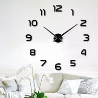 Moda 3D big size naklejki ścienne lustro zegarowe DIY krótki wystrój salonu pokój spotkań zegar ścienny 2