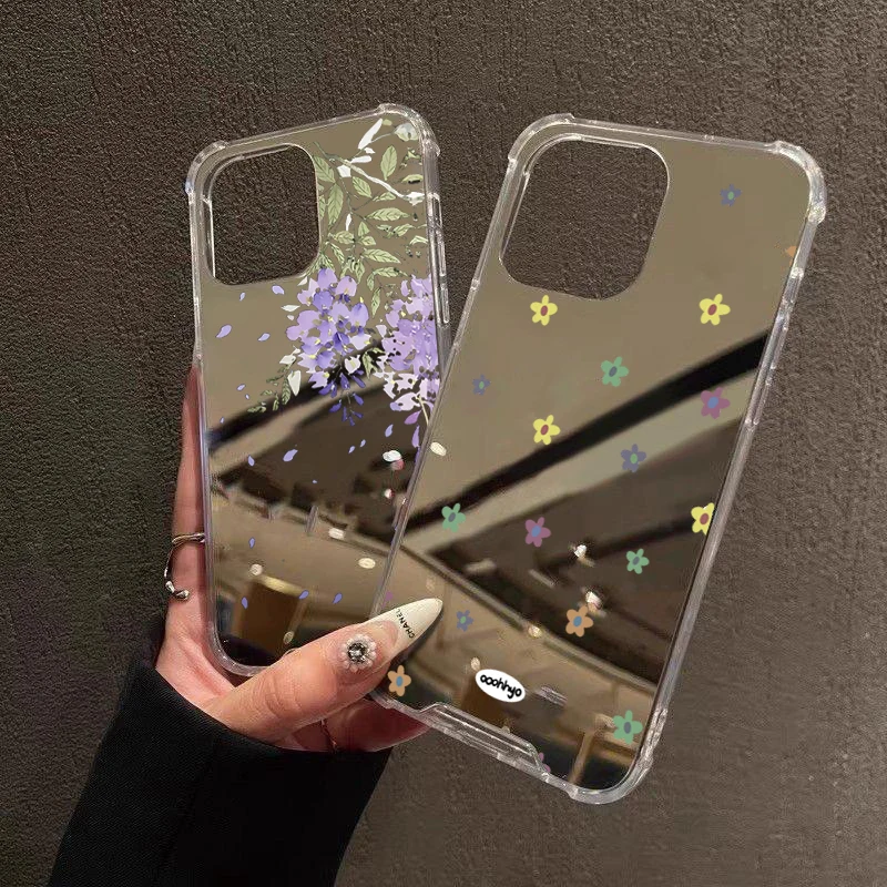 Charming Floral Mirror Phone Case Cover