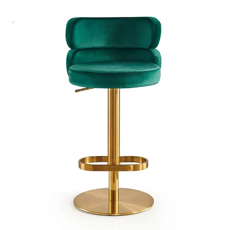 Nordic Design Bar Chair Breakfast Bar Lifting Adjustable Dinning Chair Soft Reception Chairs Salon Furniture