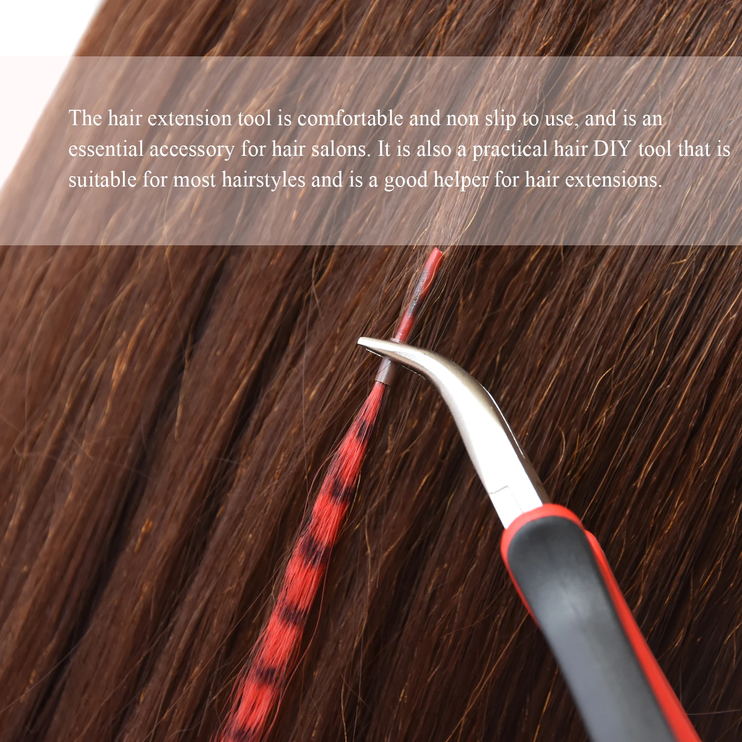 헤어 익스텐션 키트: I-팁 헤어 플라이어, 당김 바늘, 루프 스레더 및 100개 5.0mm 헤어 익스텐션 비즈 링