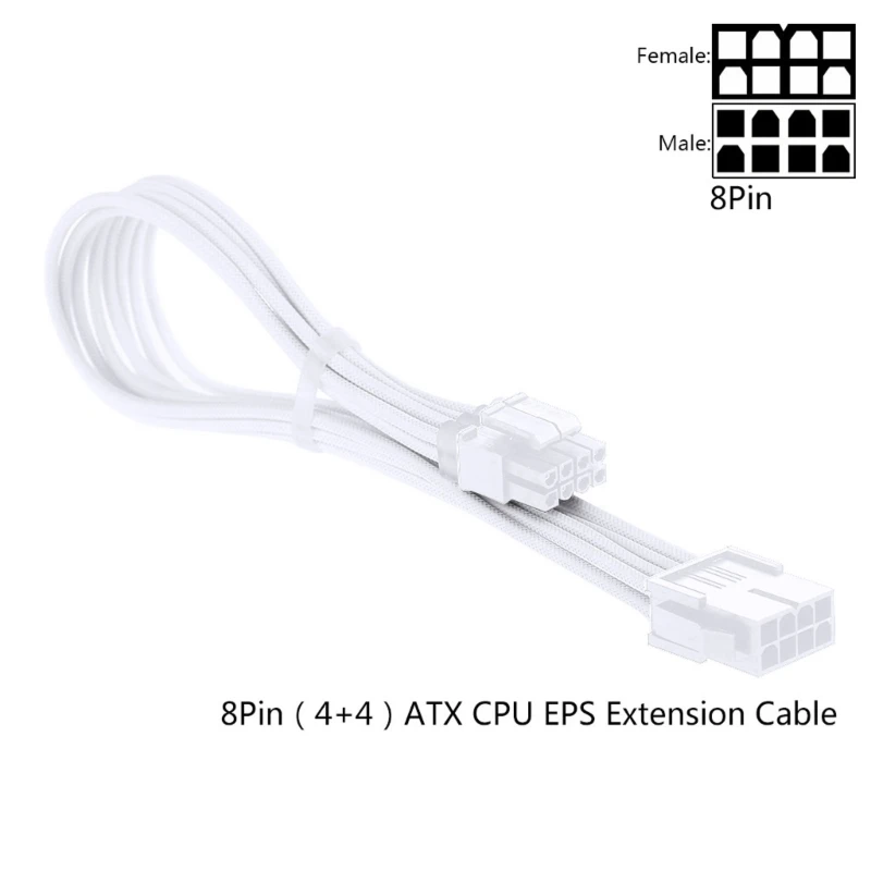 Sleeve Extension Power Supply Cable Kit - 30cm, 24-pin ATX/EPS, 8-pin PCI-E GPU, 8-pin CPU, 6-pin PCIE, 4-Pin CPU with Combs - 18 AWG Description Image.This Product Can Be Found With The Tag Names Computer Cables Connecting, Computer Peripherals, PC Hardware Cables Adapters, Sleeve extension power supply cable