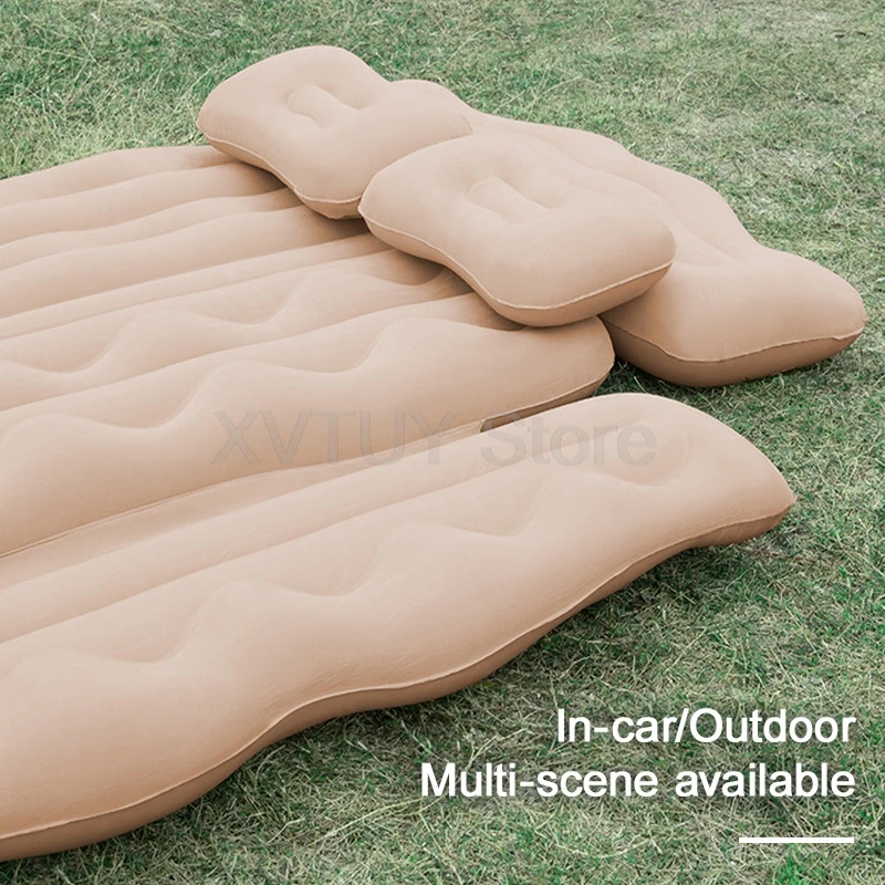 Portable Camping Mattress Car Air Inflatable Travel Bed Multi Functional Sofa Pillow Outdoor Sleeping Pad for Auto Back Seat 2
