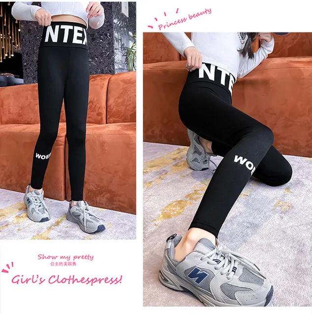 Children's Tight Yoga Pants Leggings Spring and Autumn Outer Wear Teen Girls  Running Elastic Sports Pants Girls Running Leggings - AliExpress