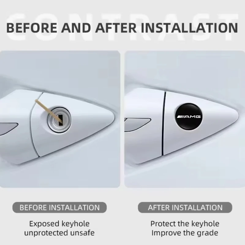 메르세데스 벤츠 AMG A B C E G CLA W211 W203 W204 C260 E300L A200L GLC300 자동차 도어락 키홀 스티커 자동차 키 스티커 엠블럼
