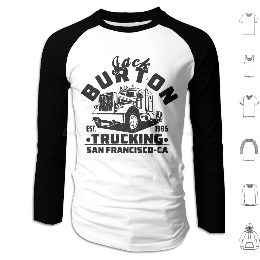 Jack Burton Trucking Felpe Con Cappuccio Manica Lunga Jack Burton Trucking Truck Trucking Jack Burton Truck Driver Old Truck Bucket