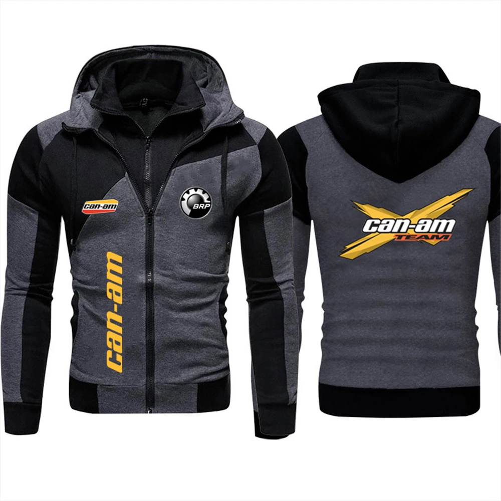 2024 New Windproof and Warm Double Zipper Men's Jacket BRP All Terrain Bike CAN-AM Logo Fashion Outdoor Cycling Jacket 4 Sdfa0e60ac6b14f91bea142fc4584376aW