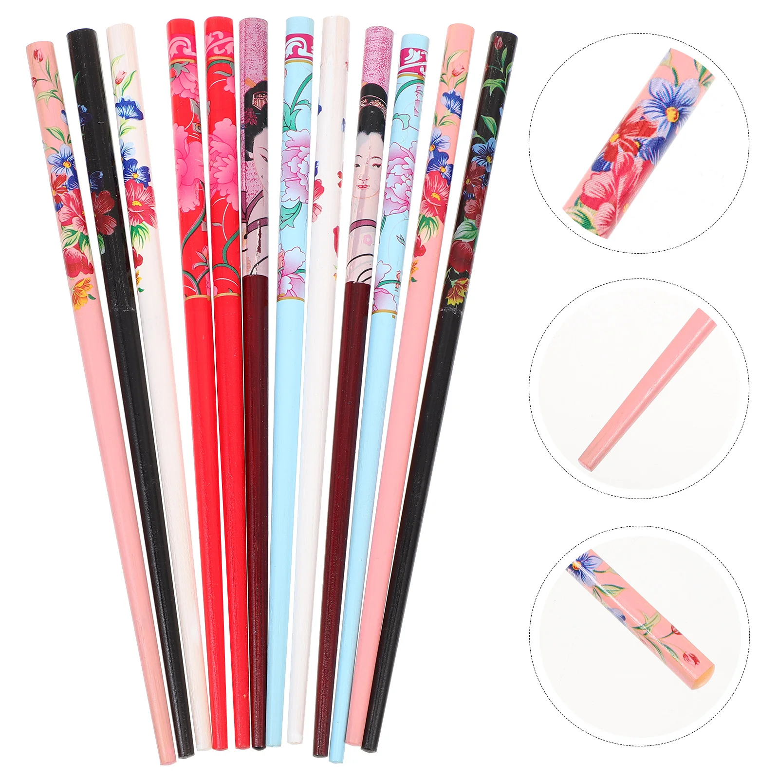 12 Pcs Traditional Hair Stick Long Chopsticks Women Claw Clips for Girls Bamboo Retro Bride