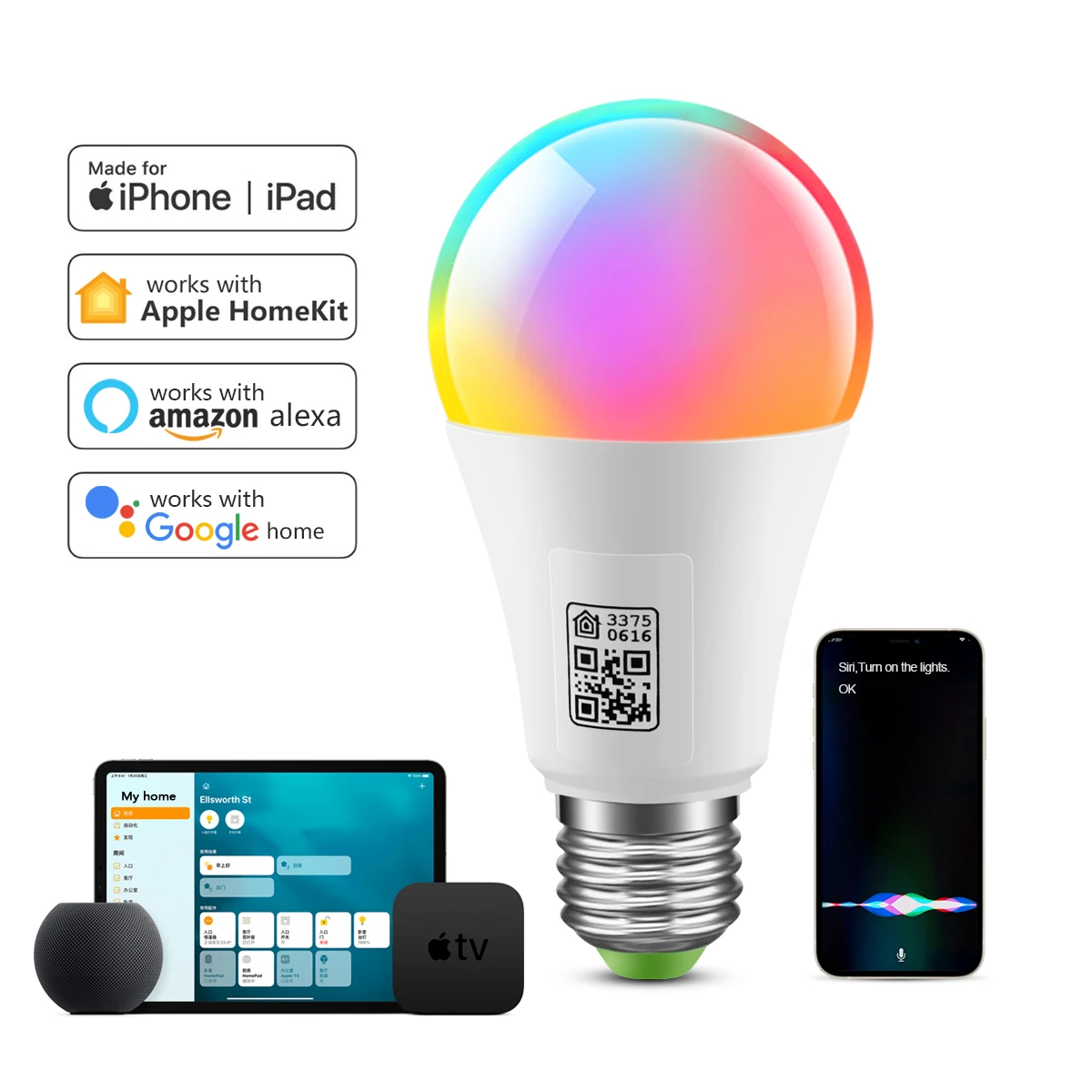 befolkning Yoghurt Gammel mand MFI Certified Homekit LED Smart WiFi Light Bulb Siri Voice APP Control RGB  Night Lamp For Apple Home Kit App Alexa Google Home|LED Bulbs & Tubes| -  AliExpress