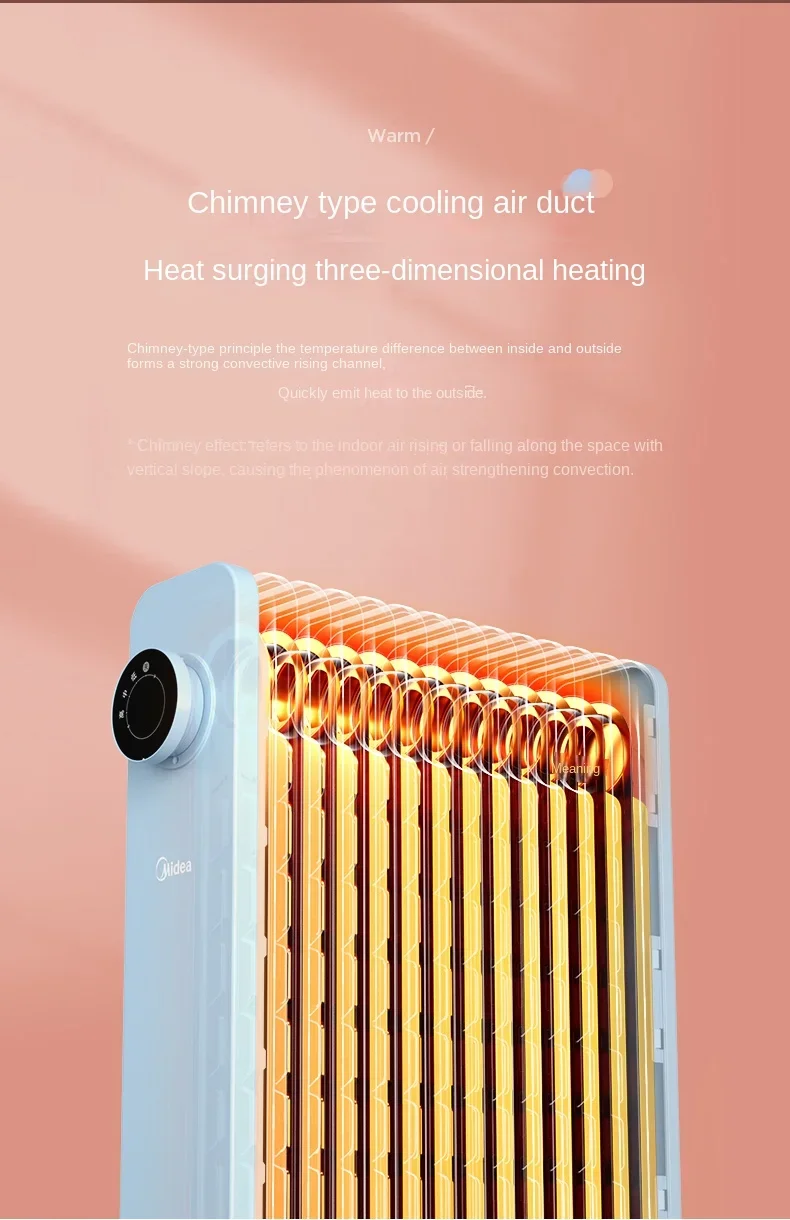 220V Midea Oil Ting Warmer Household Energy saving Radiator Oil Ting Winter God Tool Roast Stove Electric Warmer