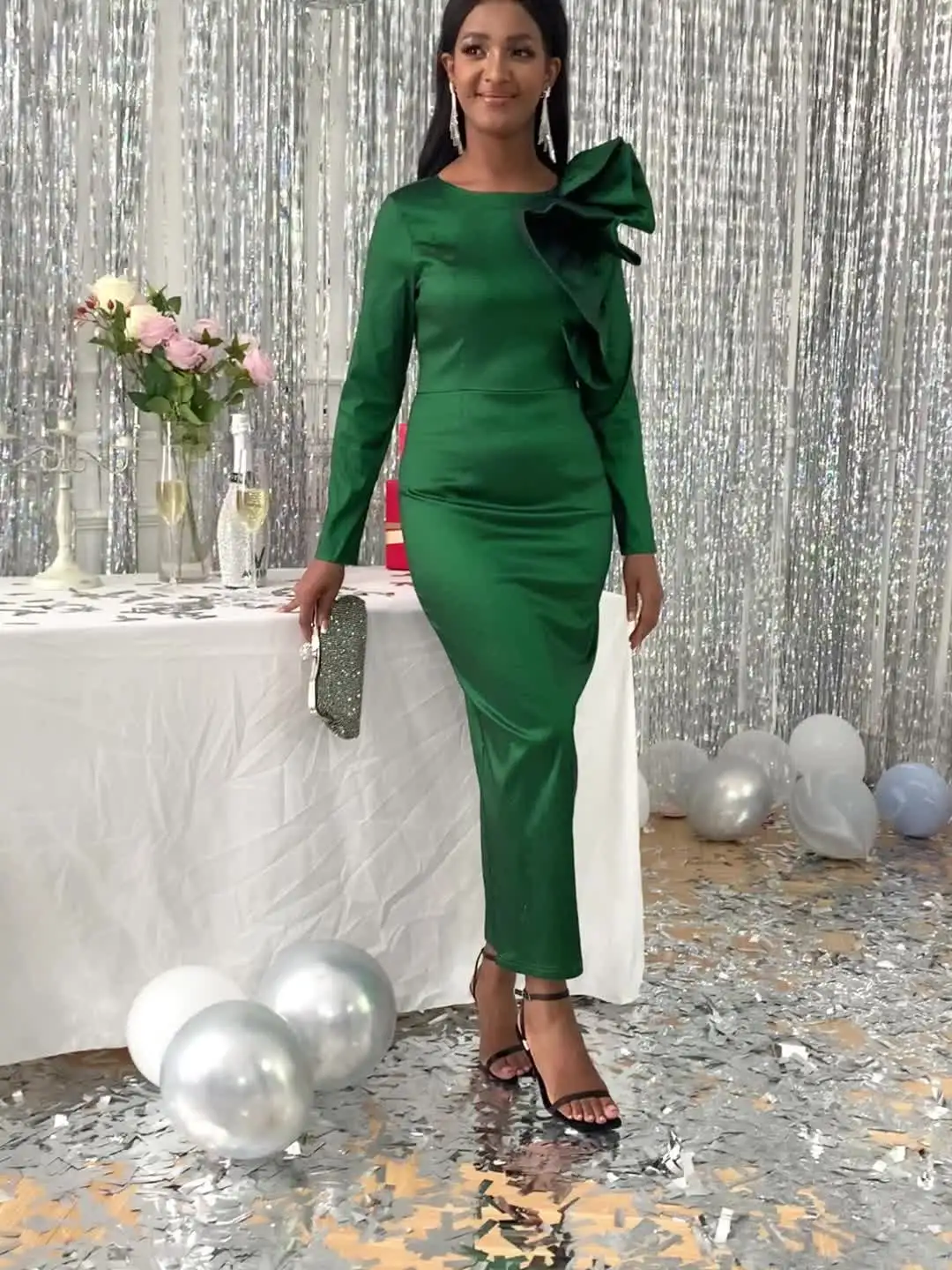 Green Party Dress Long Sleeve Ruffles High Waist Package Hip Bodycon Women Evening Event Christmas Gowns Outfits Large Size 4XL - AliExpress 200000345 Green Party Dress Long Sleeve Ruffles High Waist Package Hip Bodycon Women Evening Event Christmas Gowns Outfits Large Size 4XL - AliExpress 200000345