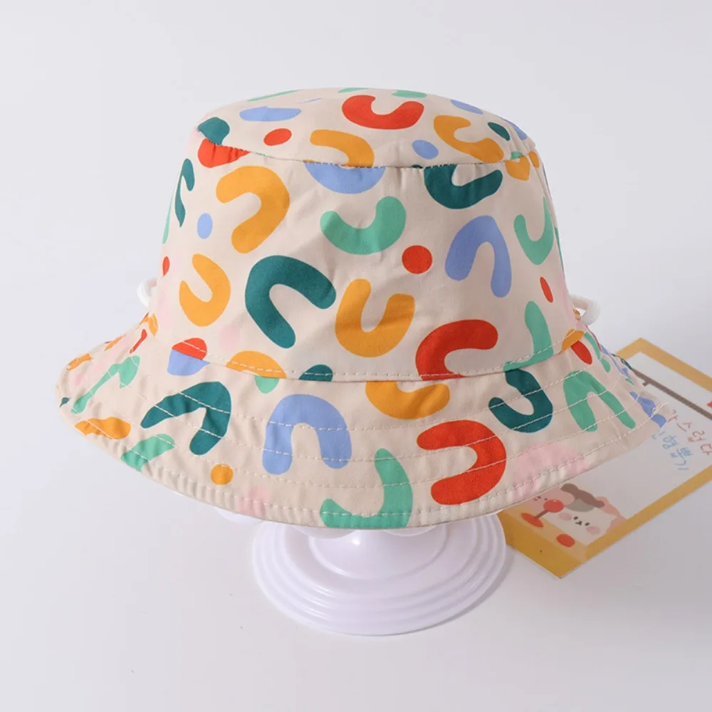 Korean Style Double Sided Sunhat Cotton Breathable Baby Shading Hat Letter Embroidery Anti-UV Children's Fisherman Hat Girls