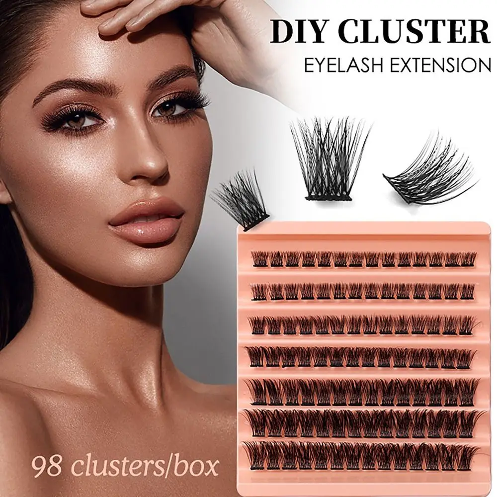 

Wispy Individual Cluster Lashes 10/12/14/16mm Faux Mink Lash Clusters Volume 98clusters Soft False Eyelash Women Beauty