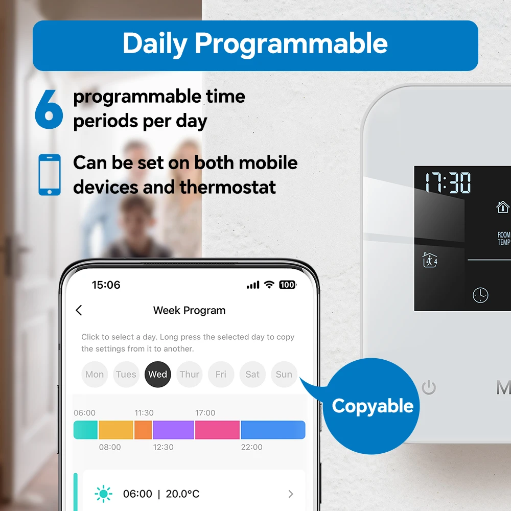 Smart Programmable Temperature Controller WiFi Wireless Thermostat for Gas Boile