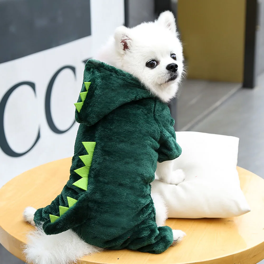 Felpa Con Cappuccio A Forma Di Dinosauro Per Cani – Calda, Morbida E Divertente, Perfetta Per Cuccioli E Taglie Piccole/Medie