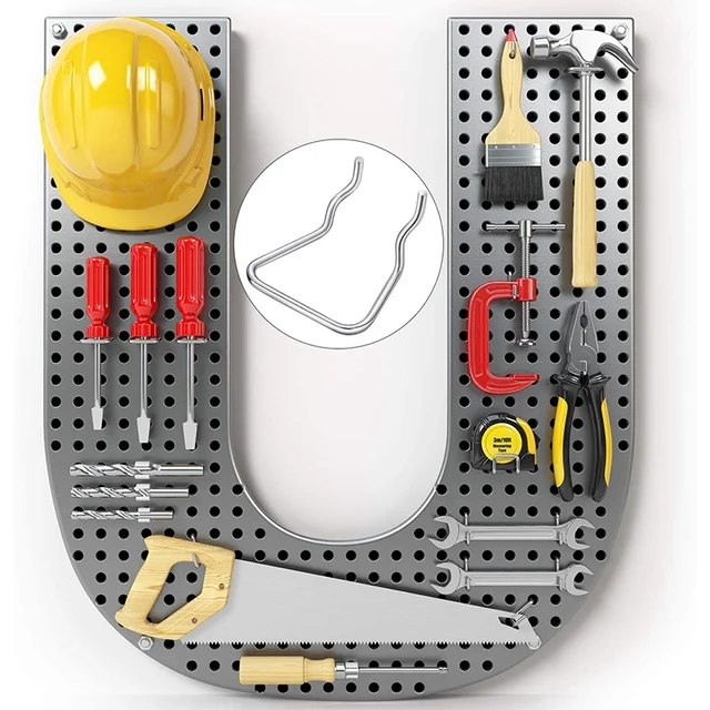 60 db Pegboard Plier Tartók, Rozsdamentes Acél Dupla Hurok Hooks Kiegészítők - Image 5