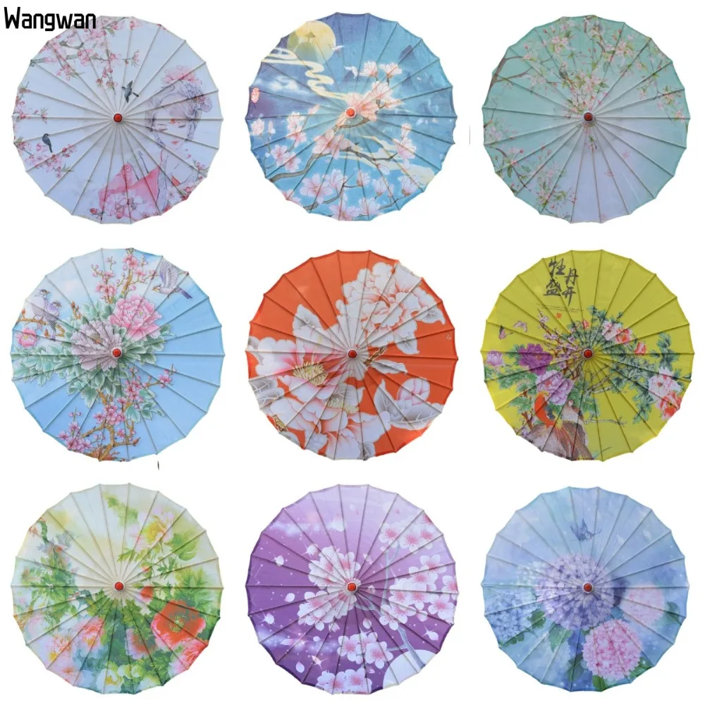

Chinese Style Umbrella for Women Big Parasol Dance Japan Decorative UV Anime Rain Classical Flower Oil Paper Ombrelle Hanfu 84cm