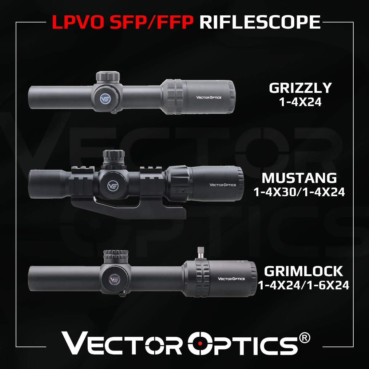 Vector Optics 1 4x24 1 6x24 SFP/FFP LPVO Riflescope For .308 30 06 AR15