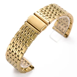 Universal Adjustable Stainless Steel Watchband - Premium Diving Metal Bracelet Strap - 22mm (Gold)